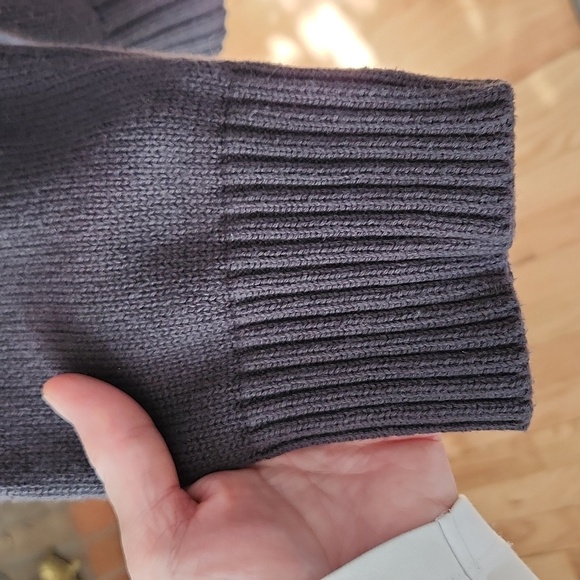 Eddie Bauer 100% combed cotton sweater luxury crew neck grey fisherman core - Picture 3 of 15